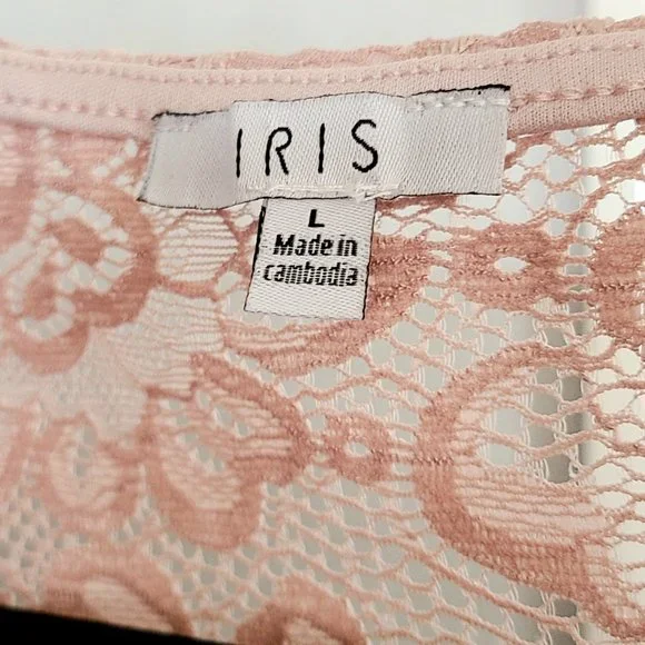 Iris Lace Long Sleeve Bodysuit - Pink/Blush | Size L - Picture 4 of 4